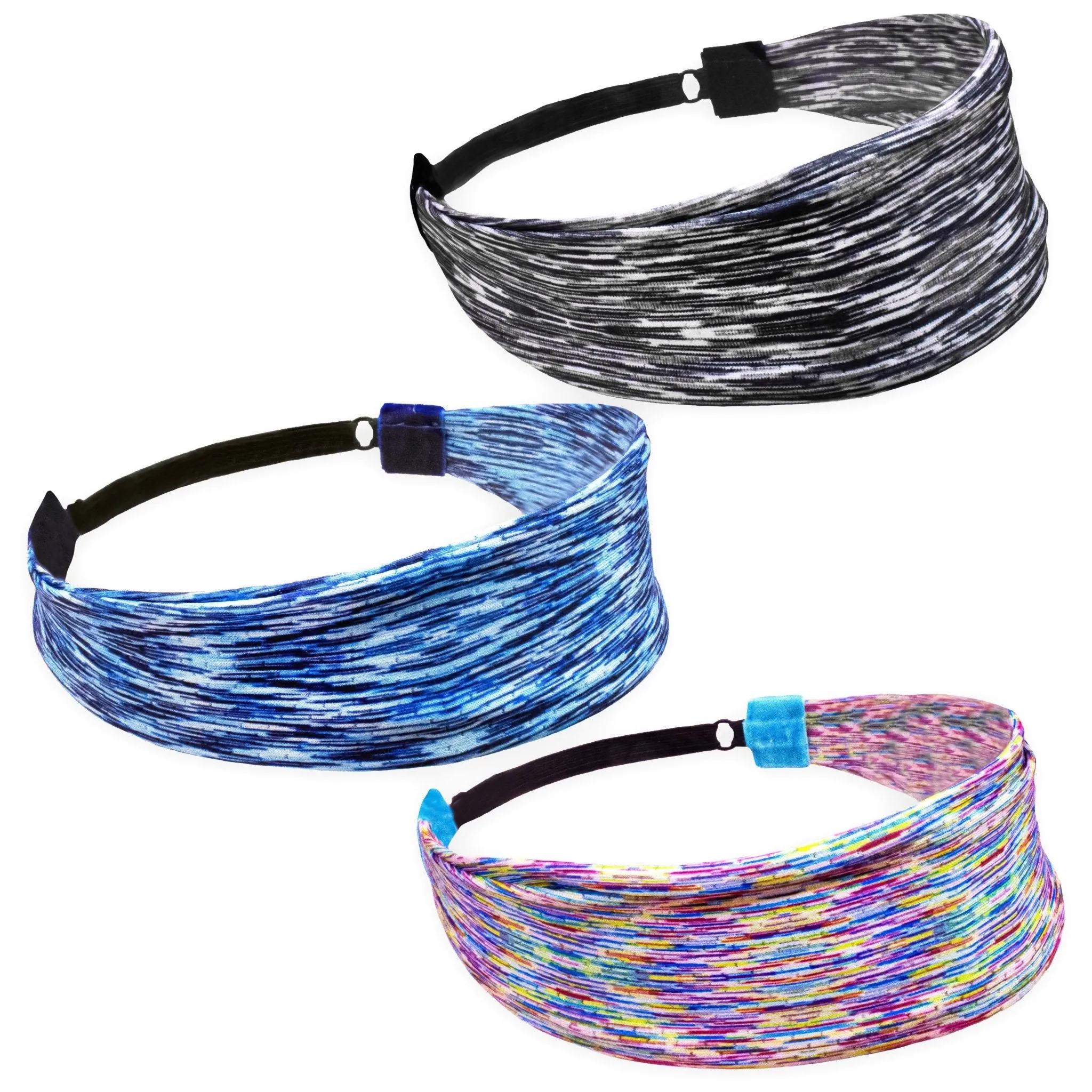 Adjustable No Slip Mesh Sport Headbands - 3 Pack