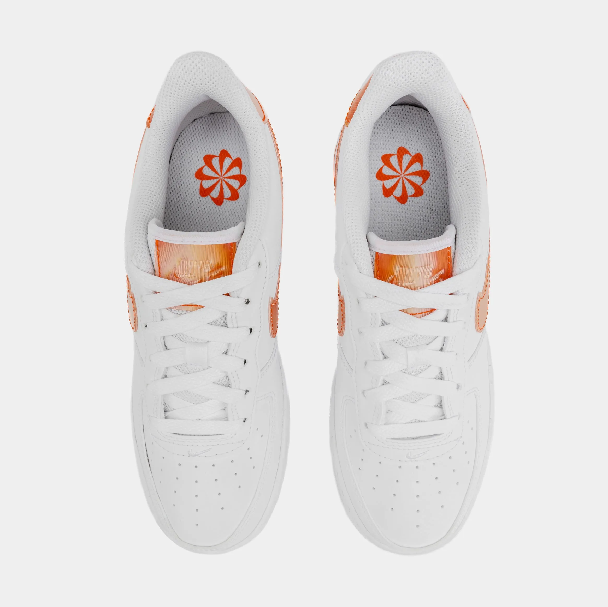 Air Force 1 Next Nature Grade School Lifestyle Shoes (White/Orange)