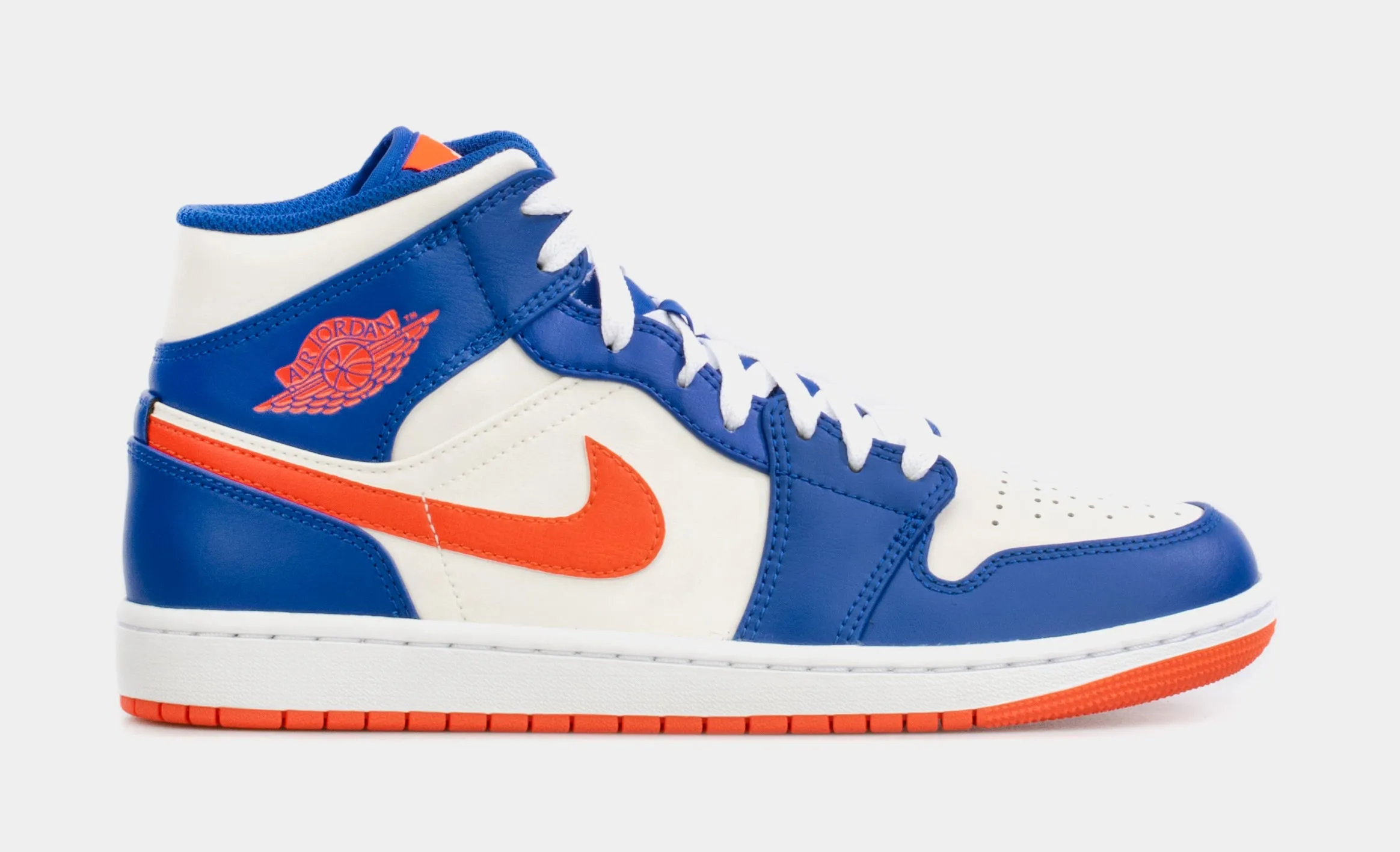 Air Jordan 1 Retro Mid Mens Basketball Shoes (Blue/Orange)