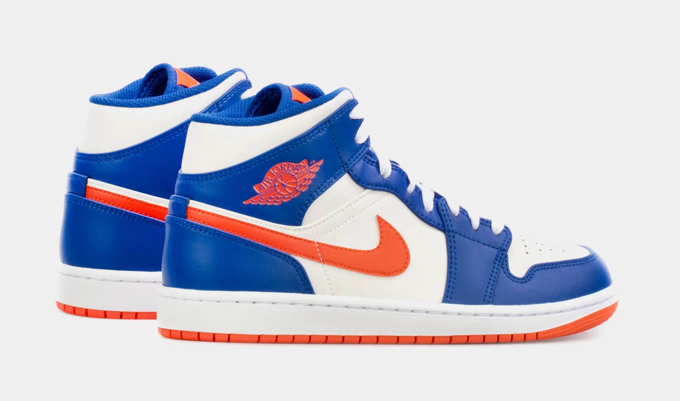 Air Jordan 1 Retro Mid Mens Basketball Shoes (Blue/Orange)