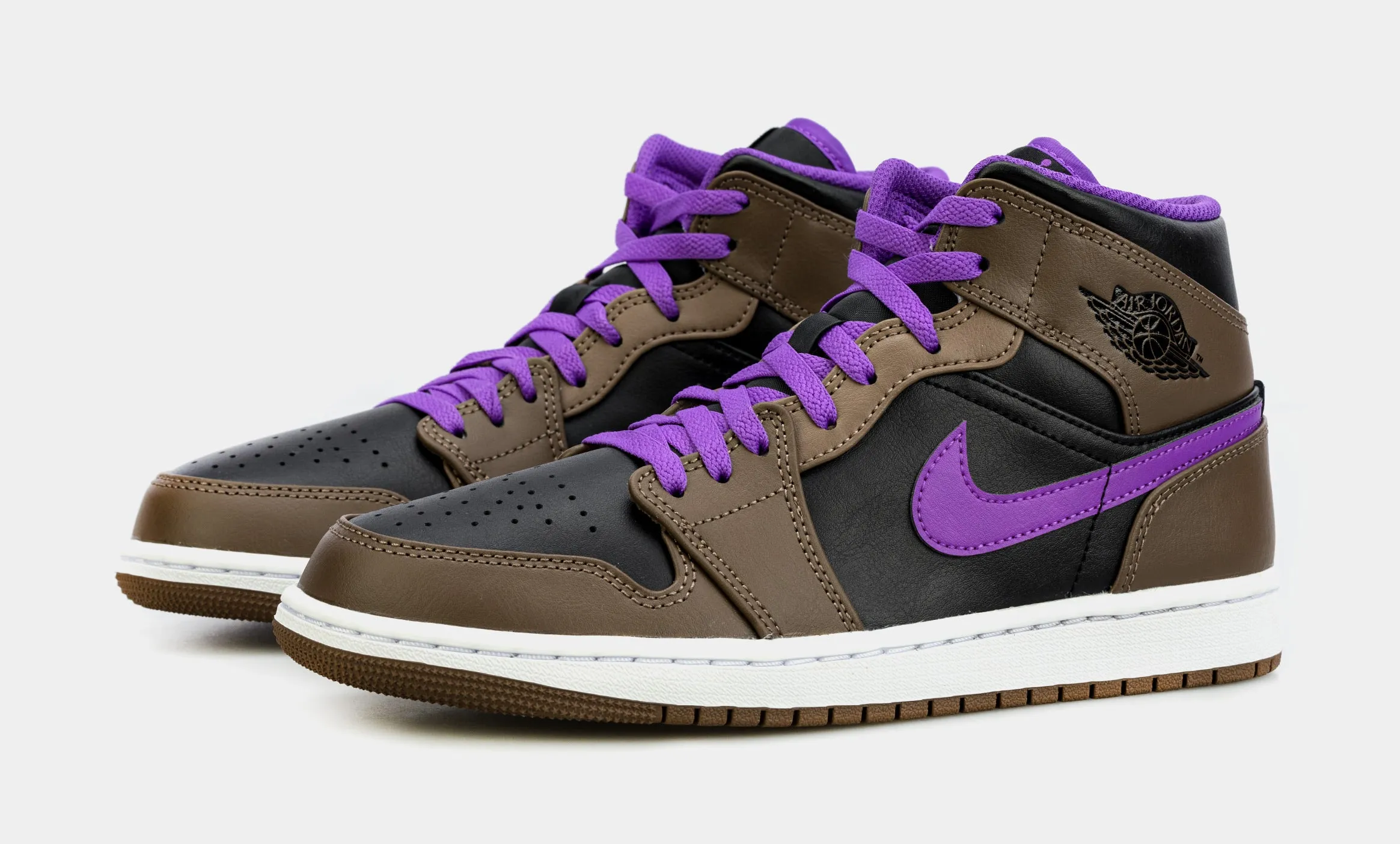 Air Jordan 1 Retro Mid Palomino Mens Lifestyle Shoes (Brown/Purple) Free Shipping