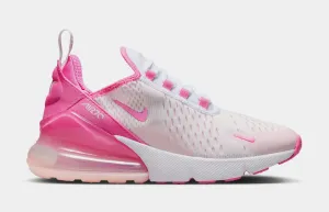 Air Max 270 Playful Pink Grade School Running Shoes (White/Pink Foam)