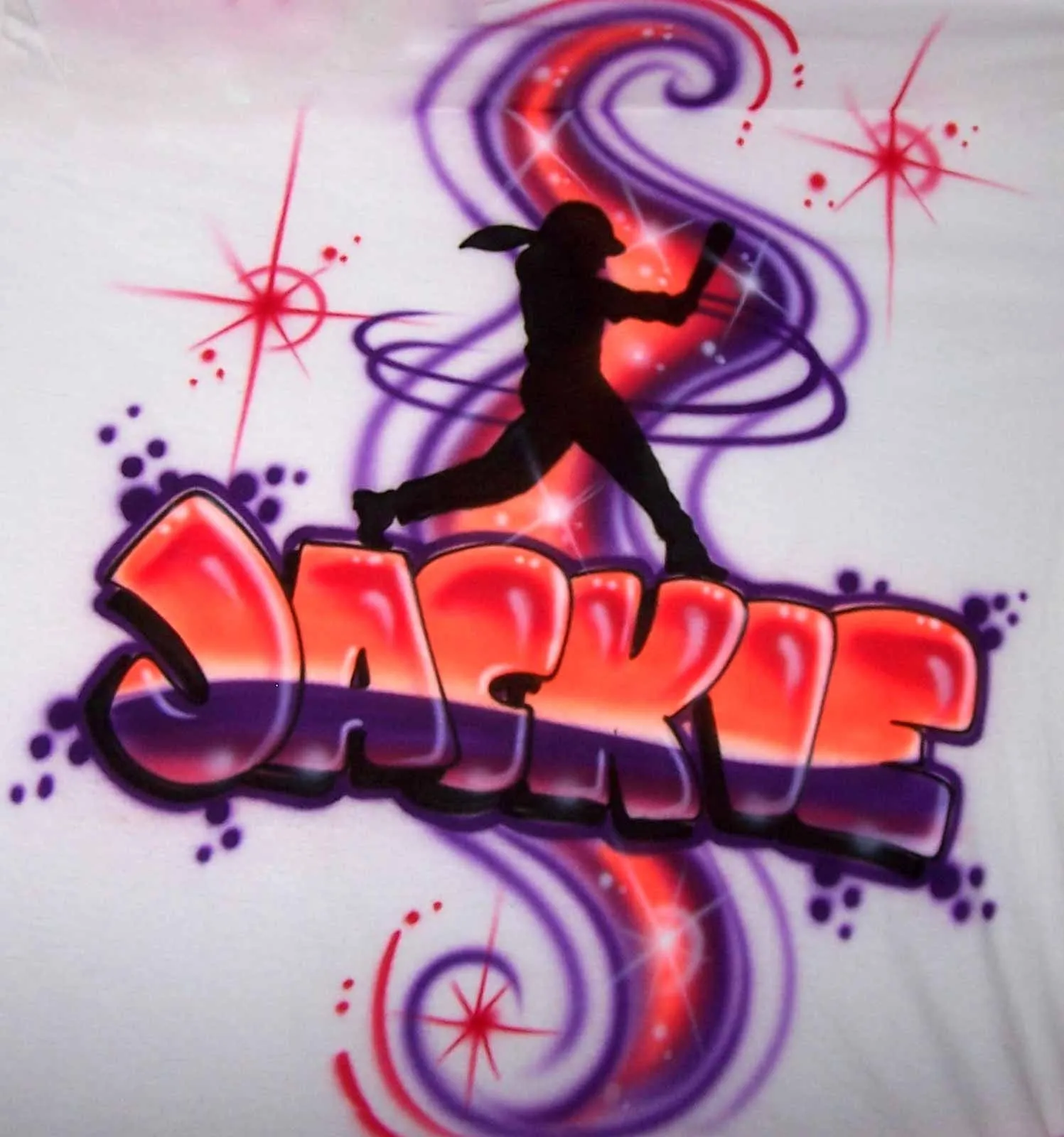 Airbrushed Softball Batter Personalized Custom Shirt