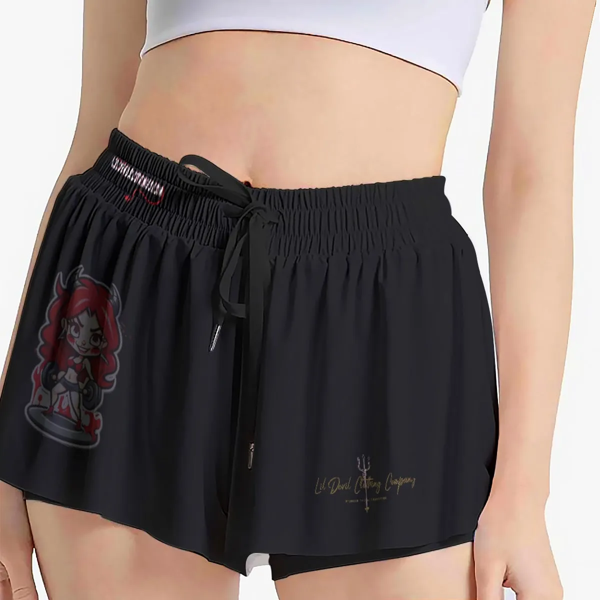 All-Over Print Women's Sport Skorts With Pocket little devil theme