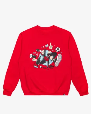 All Sports Battle Crewneck Sweatshirt (Red)