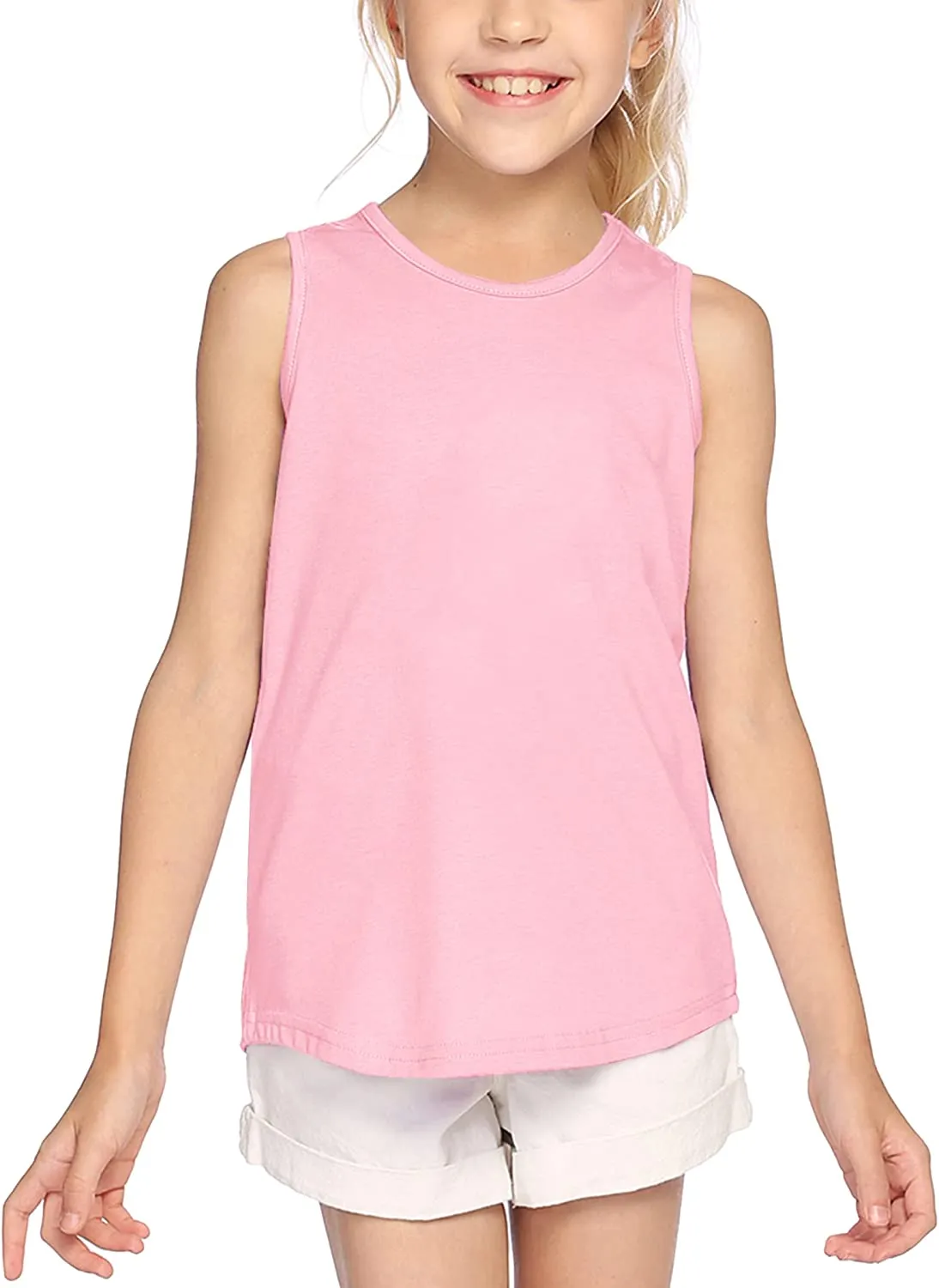 Arshiner Girls Boys Athletic Tank Tops Sleeveless Sport Shirt for Kids Loose Summer Clothes for Casual/Tennis/Workout/Runnnig