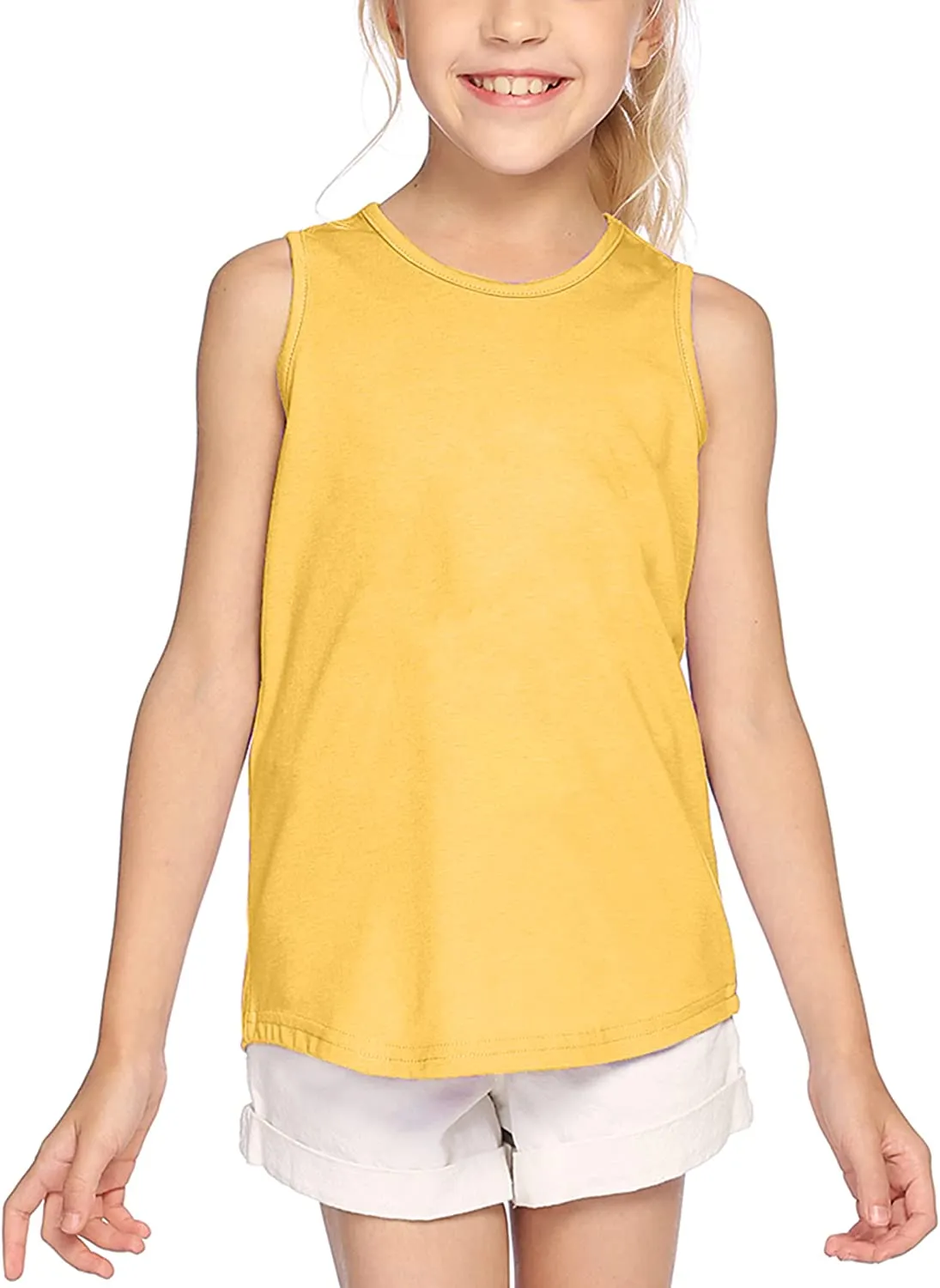 Arshiner Girls Boys Athletic Tank Tops Sleeveless Sport Shirt for Kids Loose Summer Clothes for Casual/Tennis/Workout/Runnnig