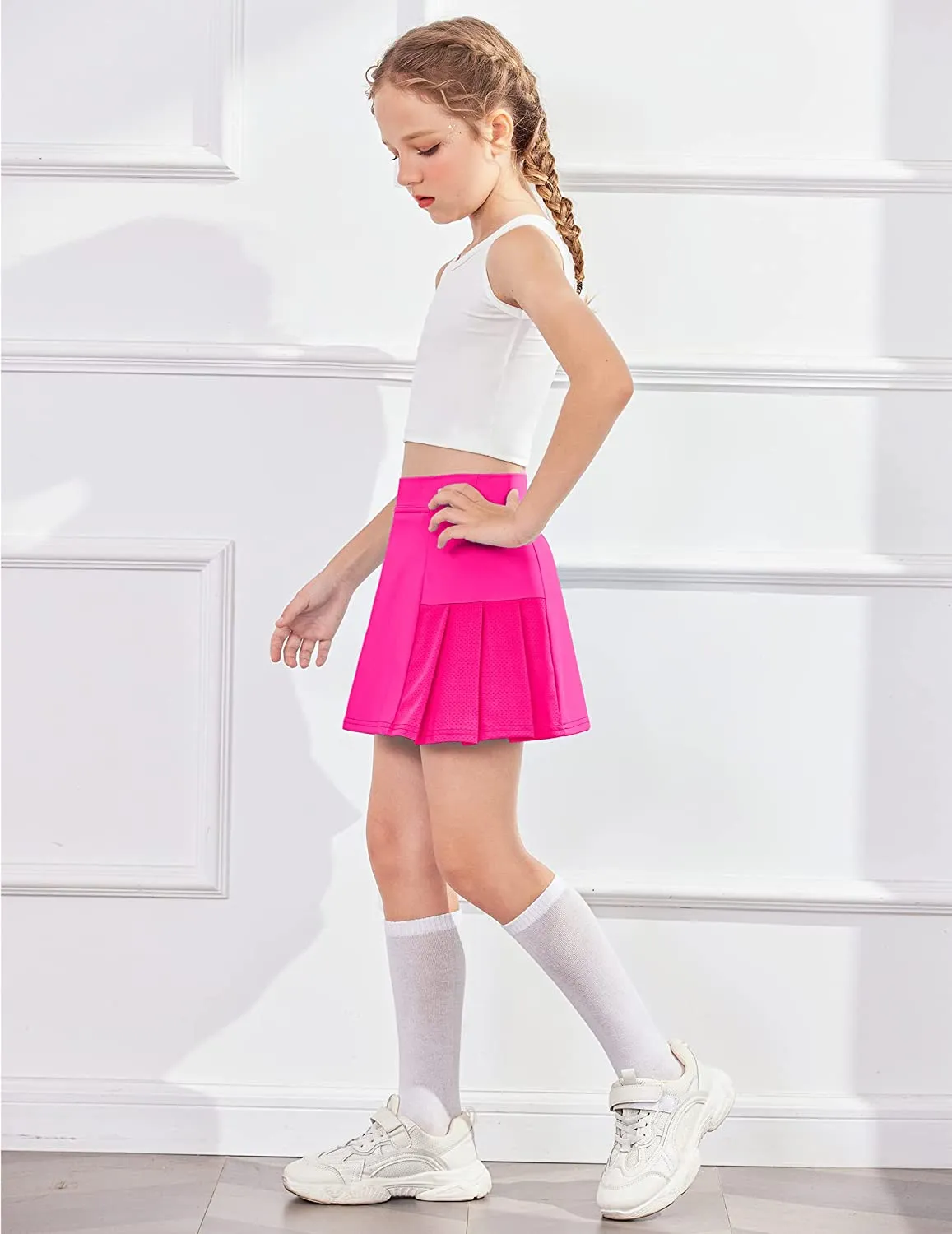 Arshiner Girl's Sport Skirts with Shorts Athletic Pleated Skorts