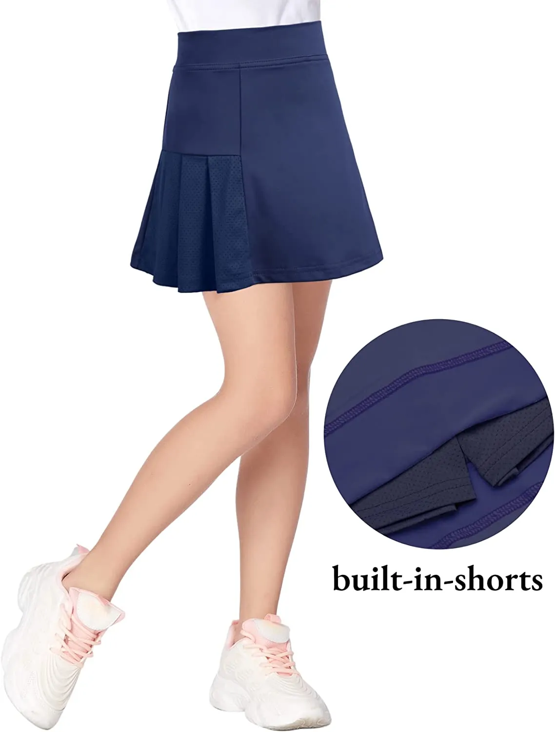 Arshiner Girl's Sport Skirts with Shorts Athletic Pleated Skorts