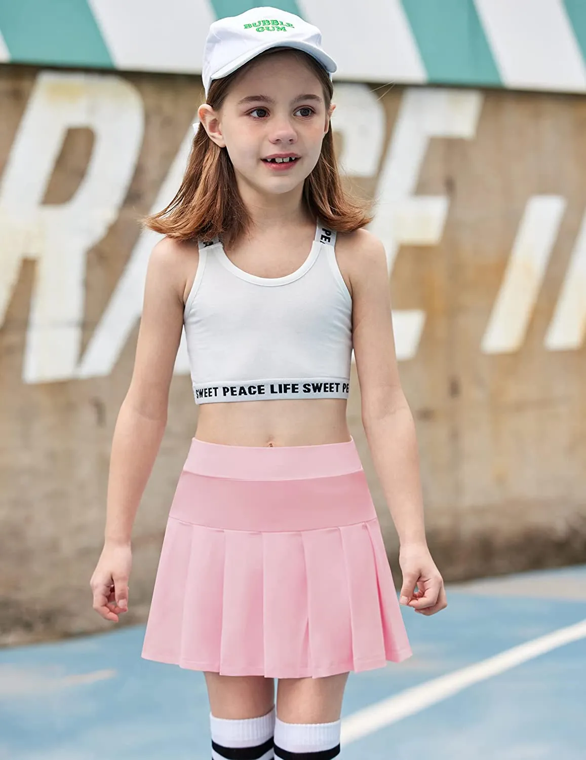 Arshiner Girl's Tennis Skirts with Shorts Athletic Pleated Skirt