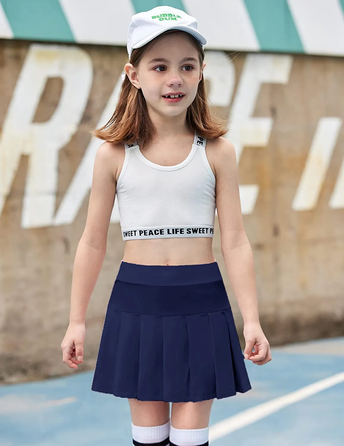 Arshiner Girl's Tennis Skirts with Shorts Athletic Pleated Skirt