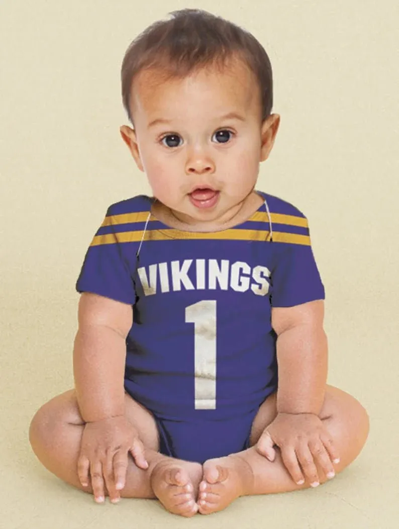 Baby Football Jersey Bodysuit, Personalized Jersey, Any Team, Custom Sport Onepiece, Boy's One Piece Clothing, Shirt