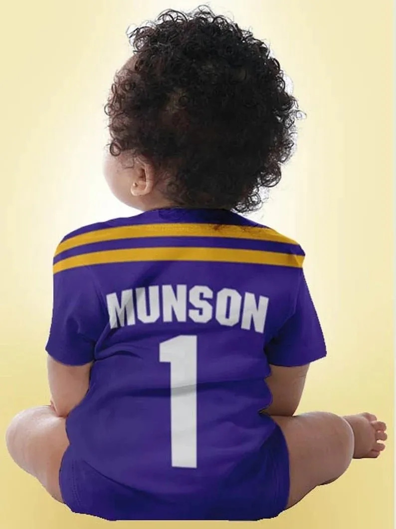 Baby Football Jersey Bodysuit, Personalized Jersey, Any Team, Custom Sport Onepiece, Boy's One Piece Clothing, Shirt