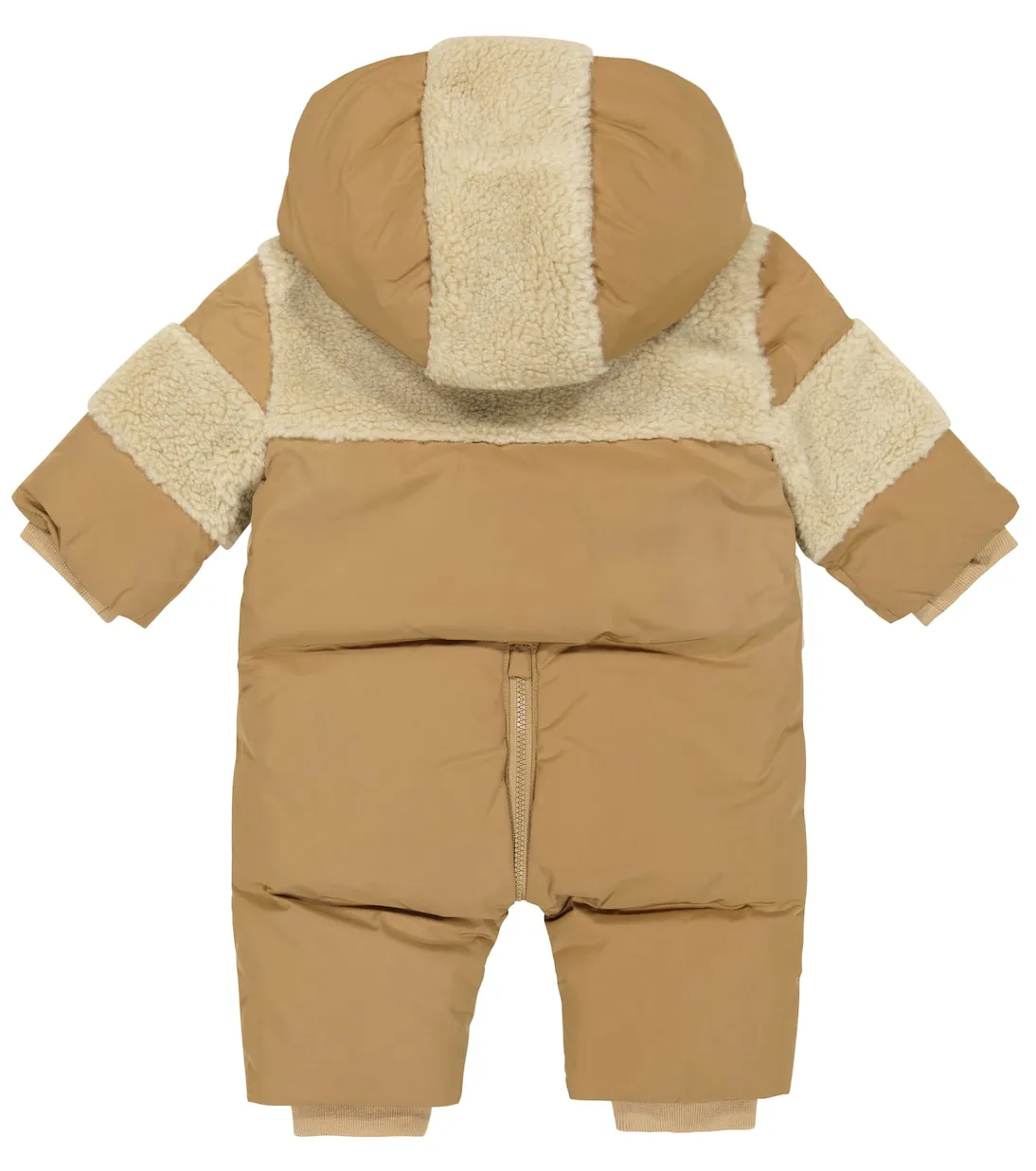 Baby Thomas in Burberry Kids snowsuit, beige