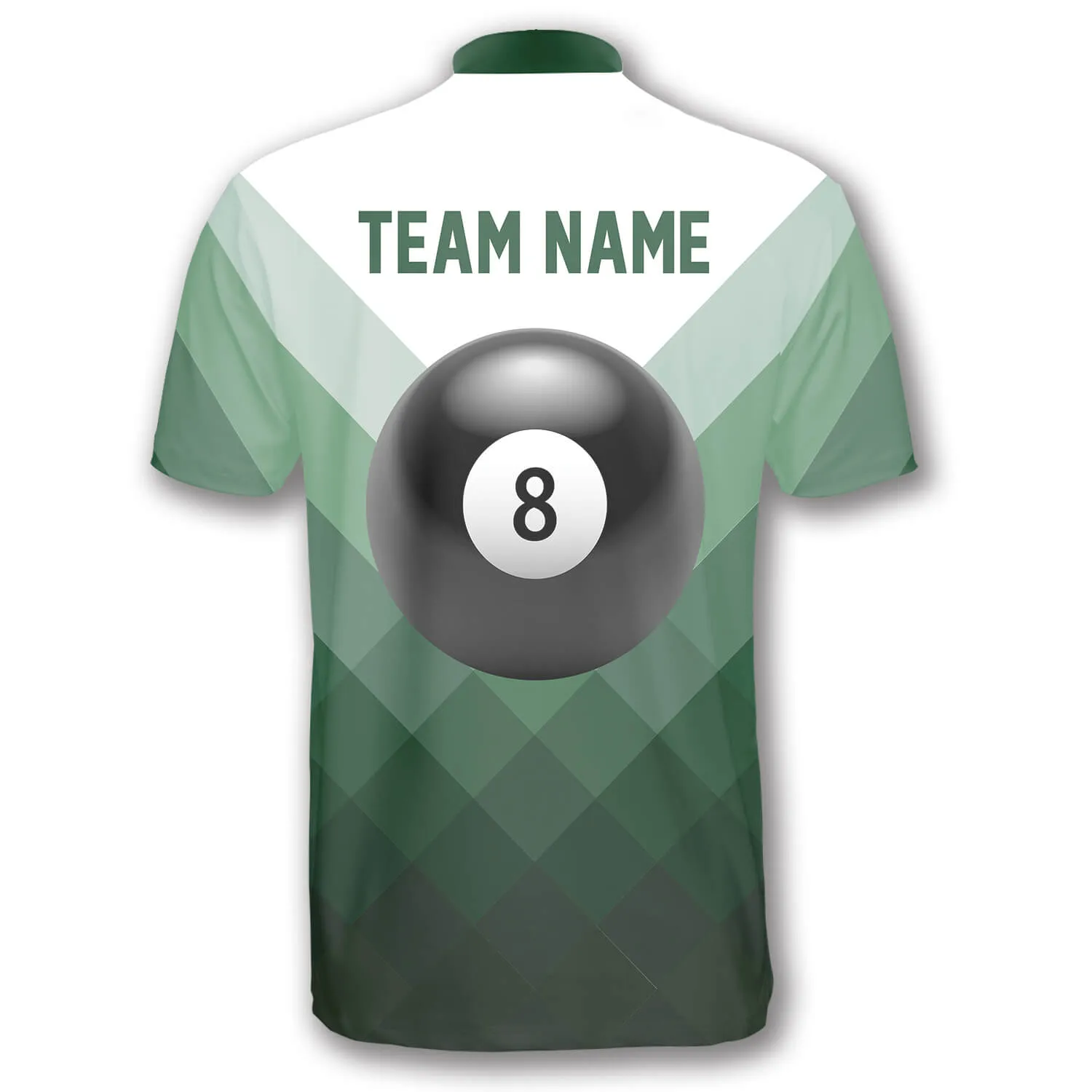 Ball 8 Green Sports Style Custom Billiard Jerseys for Men, 3D All Over Print Billiard Jersey Shirt