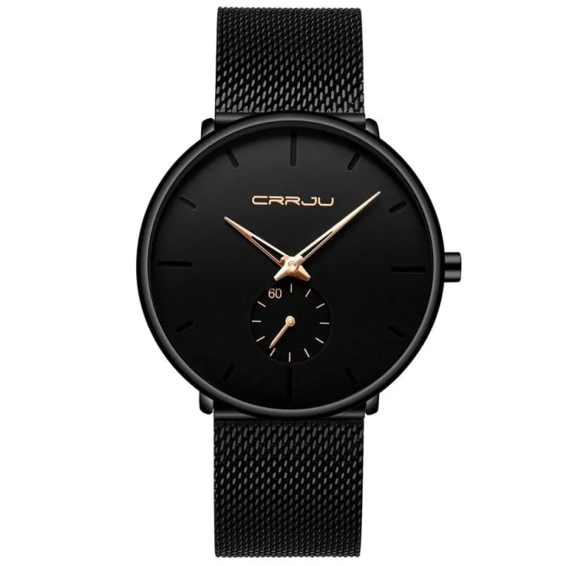 Black Steel Watch Men Classic Style