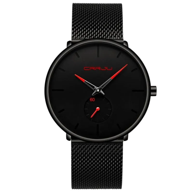 Black Steel Watch Men Classic Style