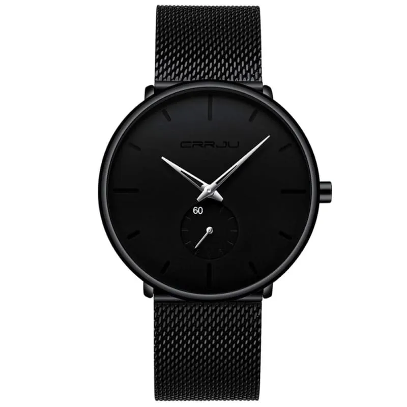 Black Steel Watch Men Classic Style