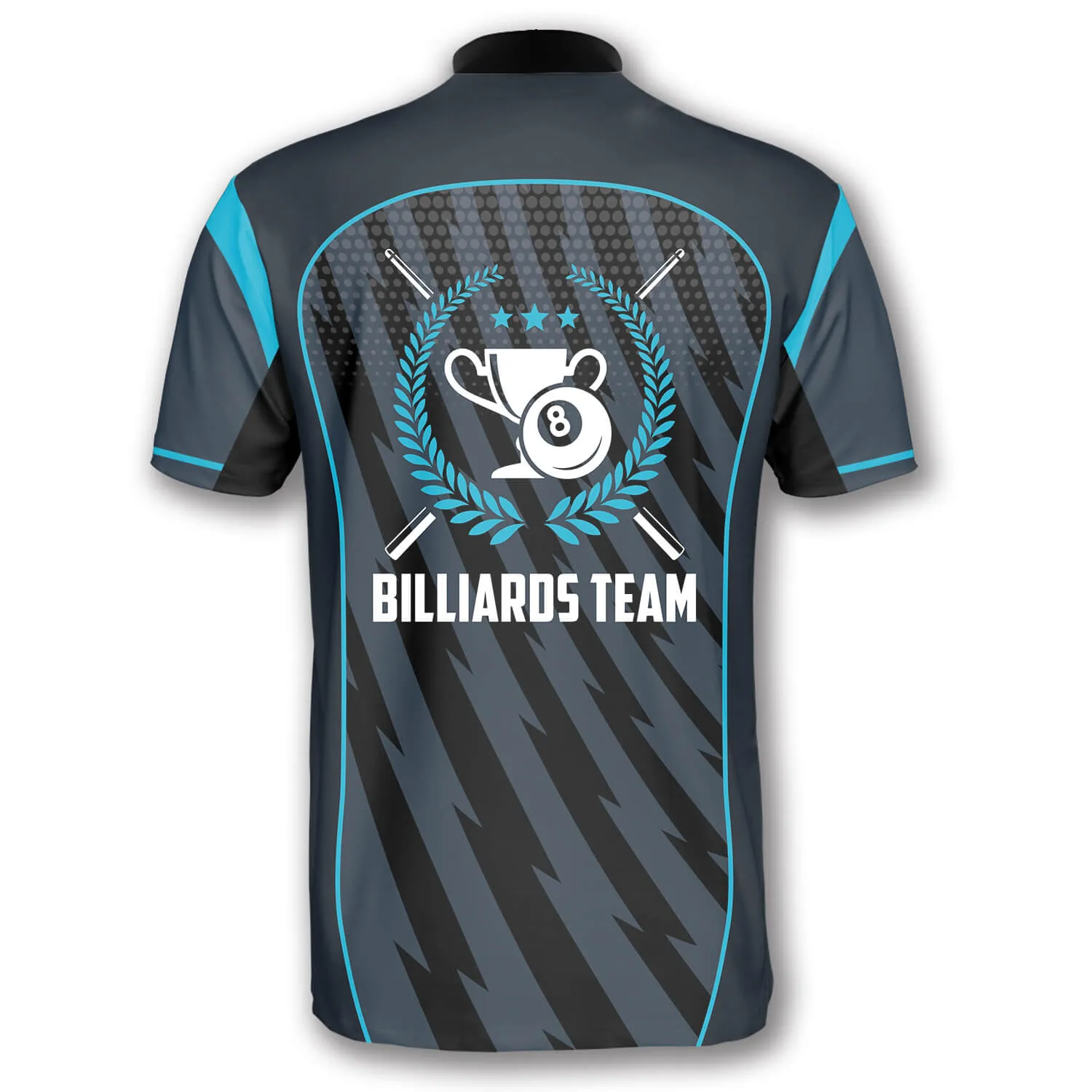 Blue Grey Sports Style Custom Billiard Jerseys for Men, Uniform for Team Billiard