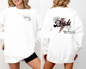 Bride Comfort Colors Sweatshirt, Pink Bolt