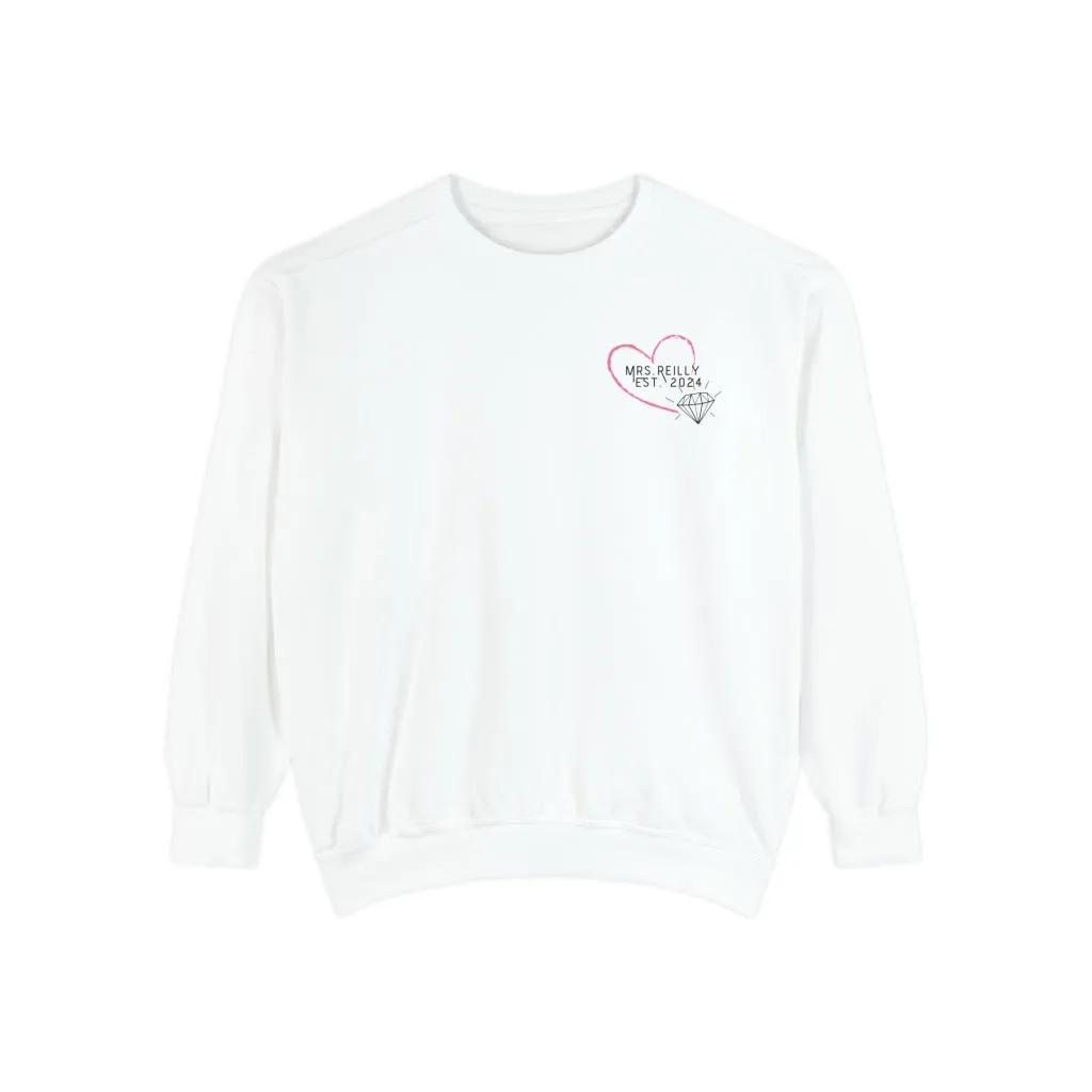 Bride Comfort Colors Sweatshirt, Pink Bolt