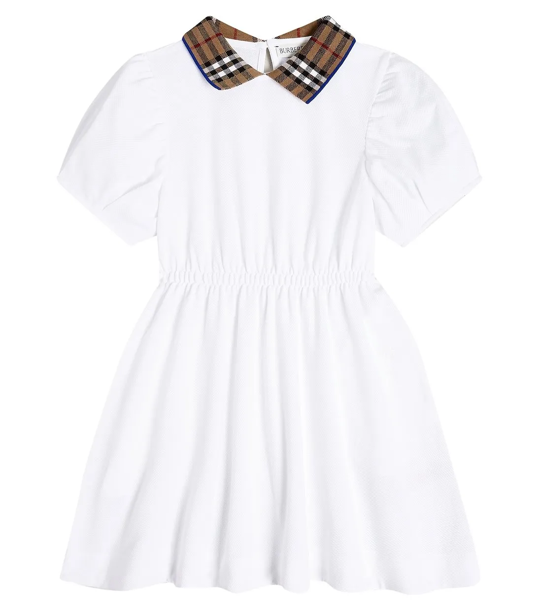 Burberry Kids Cotton Pique Polo Dress, White