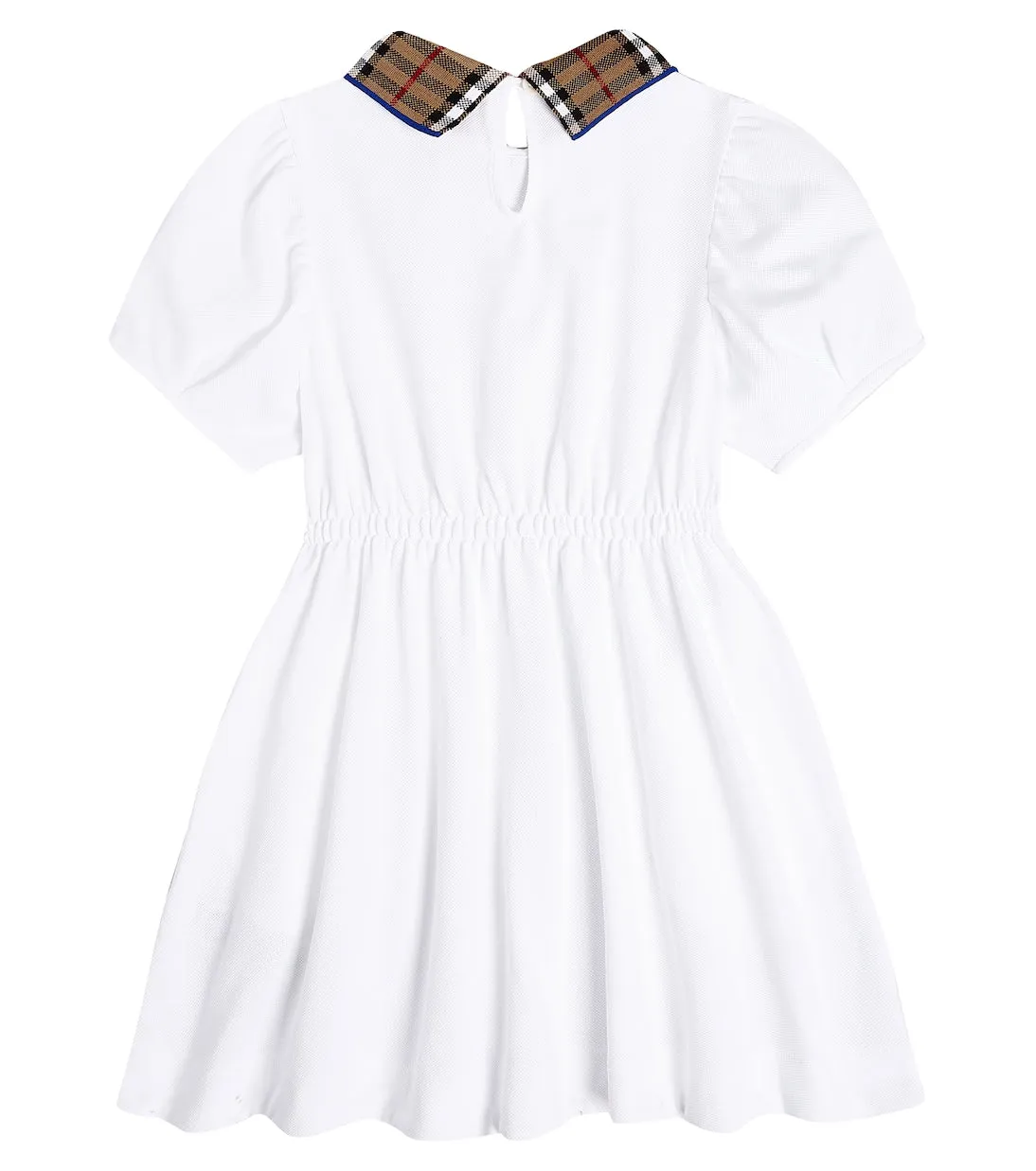 Burberry Kids Cotton Pique Polo Dress, White