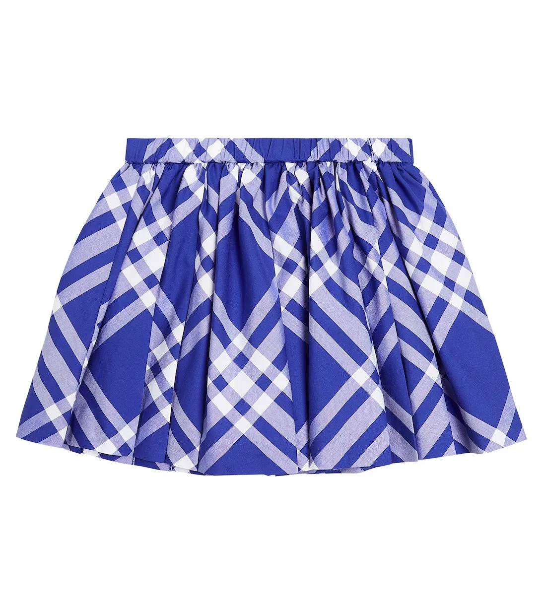 Burberry Kids Cotton Pleated Skirt, Blue