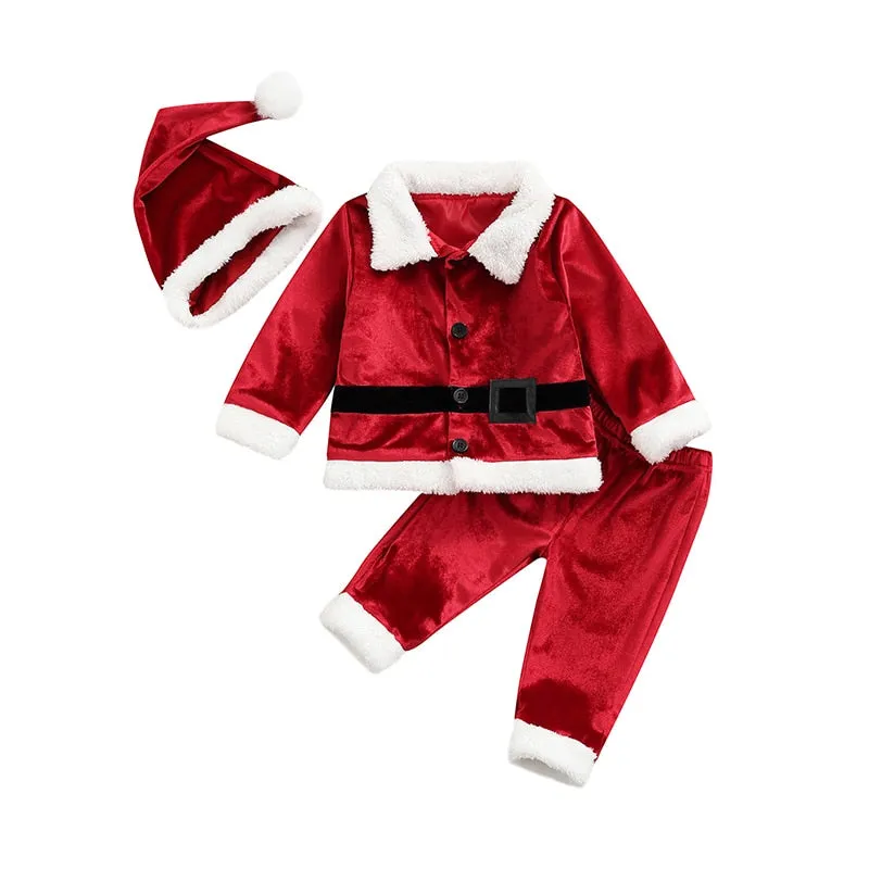 Christmas clothing set winter warm thicken Santa Claus long-sleeved jacket   pants   hat costumes