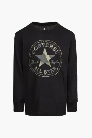 Converse Kids Camo Long Sleeve T-Shirt - Black (Size 14/6 left)