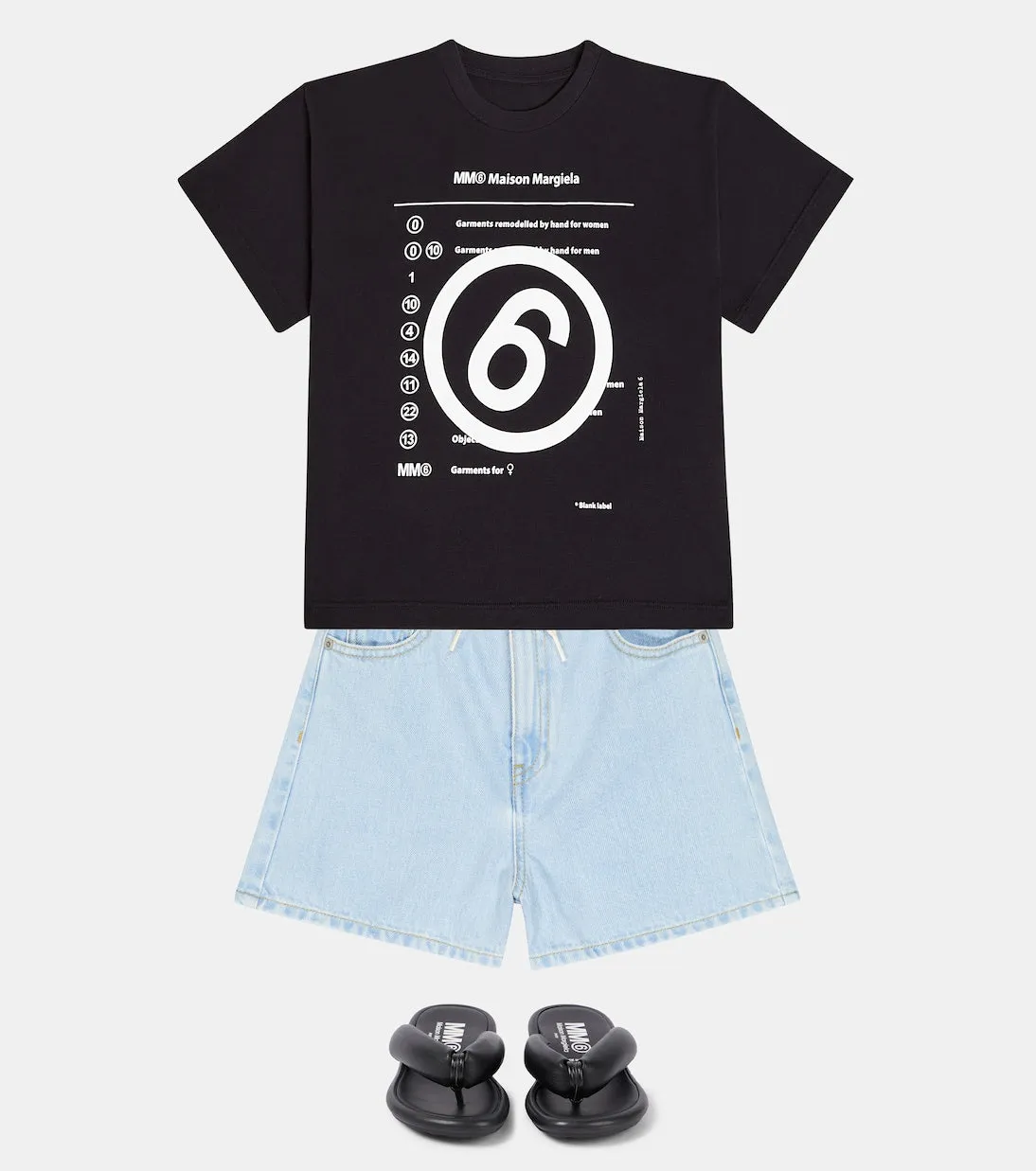 Cotton jersey T-shirt with Mm6 Maison Margiela Kids print, black