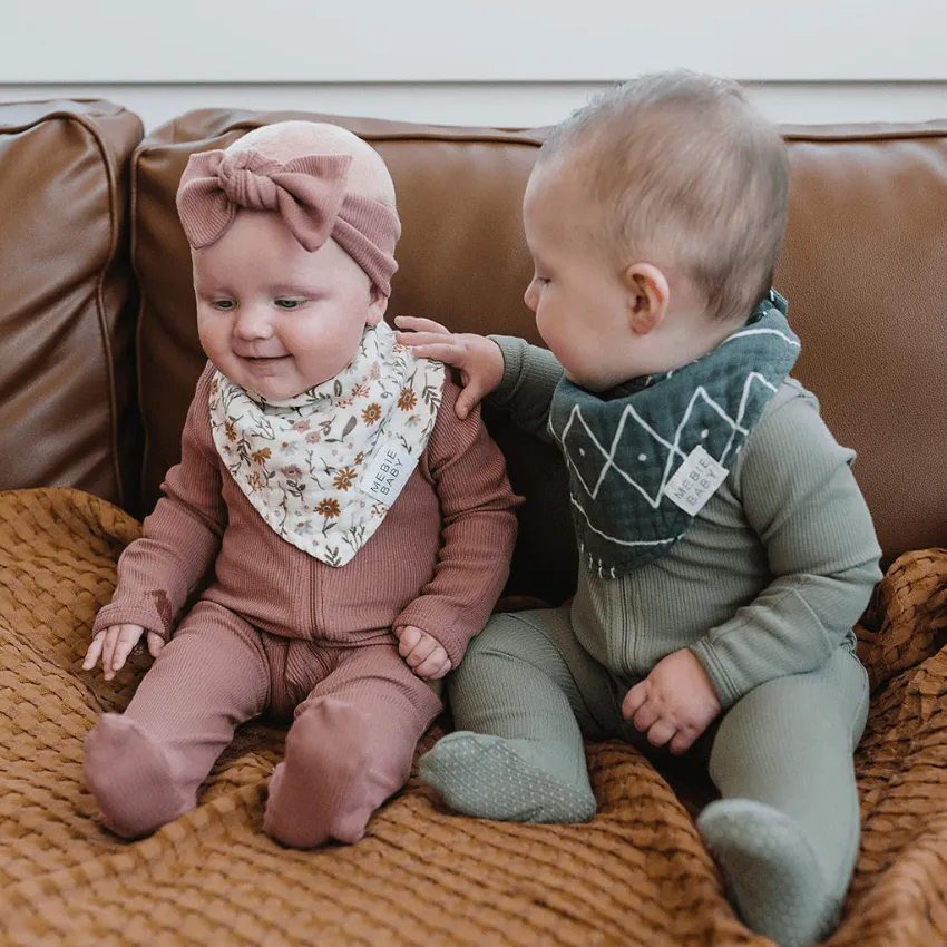 Cotton Muslin Bib, Meadow Floral