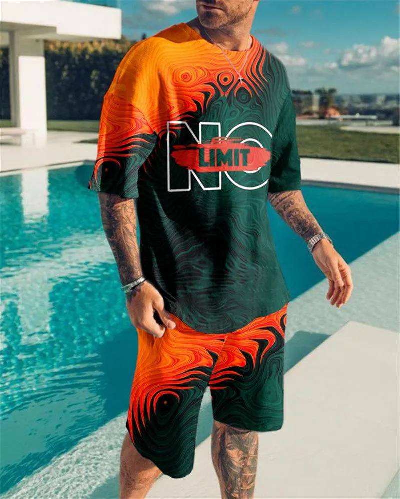 Fashion Men Casual Printed Sports Suit