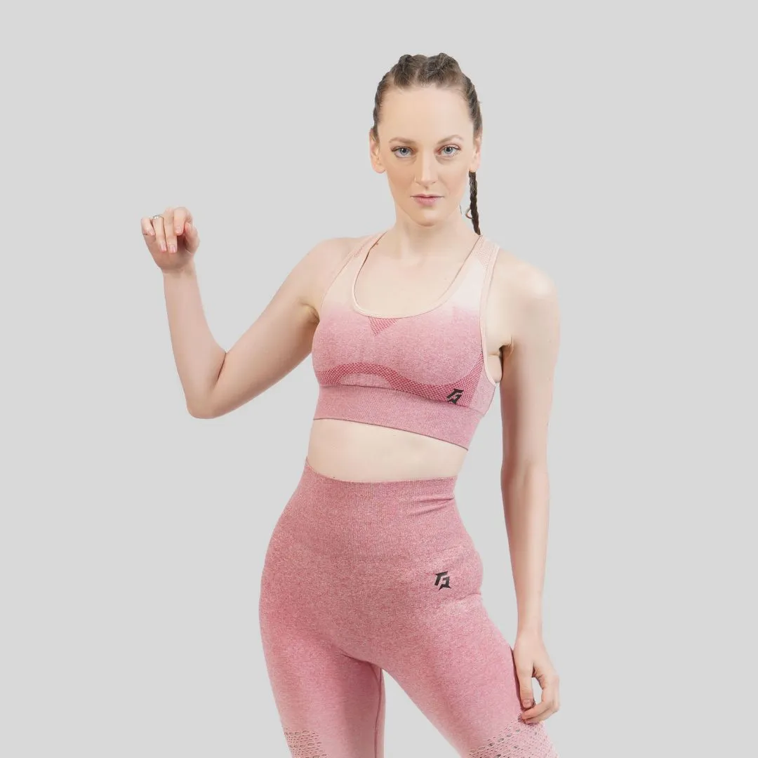 G4 Warrior Seamless Sports Bra (White-Pink)