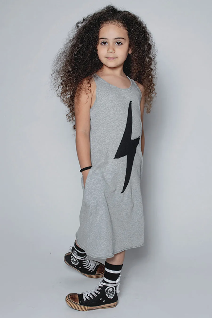 Girls Dress Nununu Bolt Patch Tank