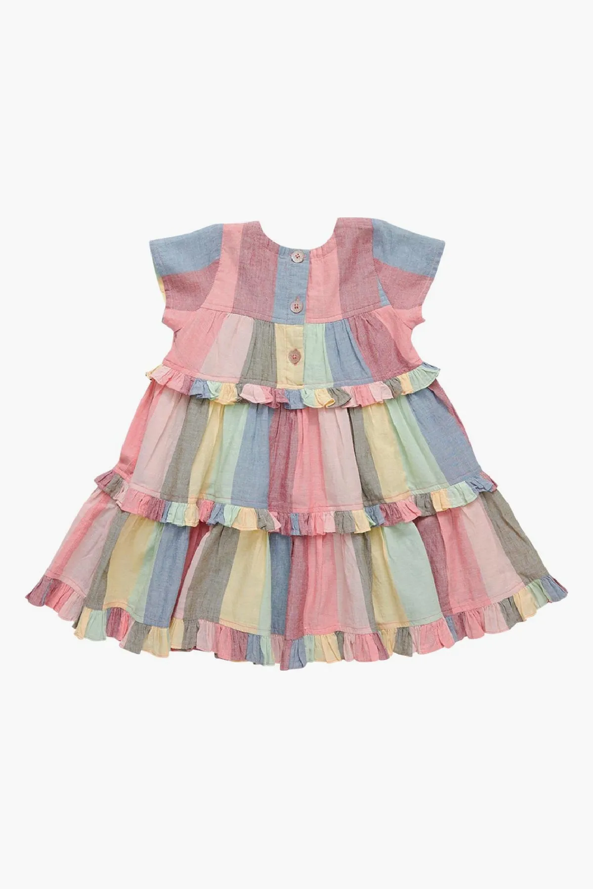 Girls Dress Pink Chicken Daphne Stripe