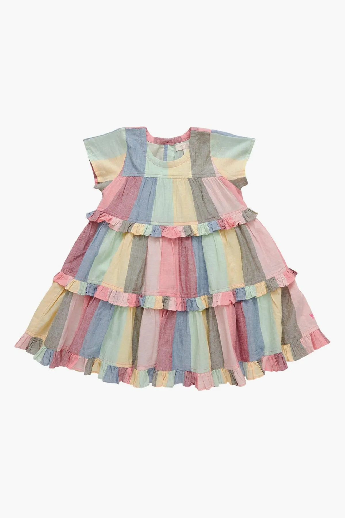 Girls Dress Pink Chicken Daphne Stripe