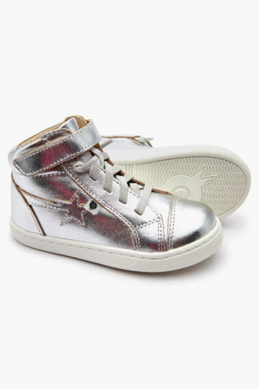 Girls Shoes Old Soles All In High Top - Silver