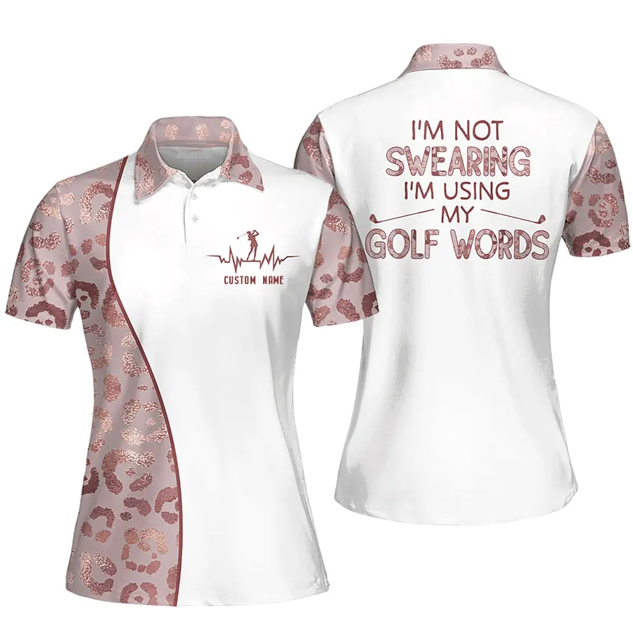 I'm Swearing Golf Leopard Sleeveless Polo Shirt Sleeveless Polo Shirt, Polo Shirts for Women Sleeveless Summer Sports