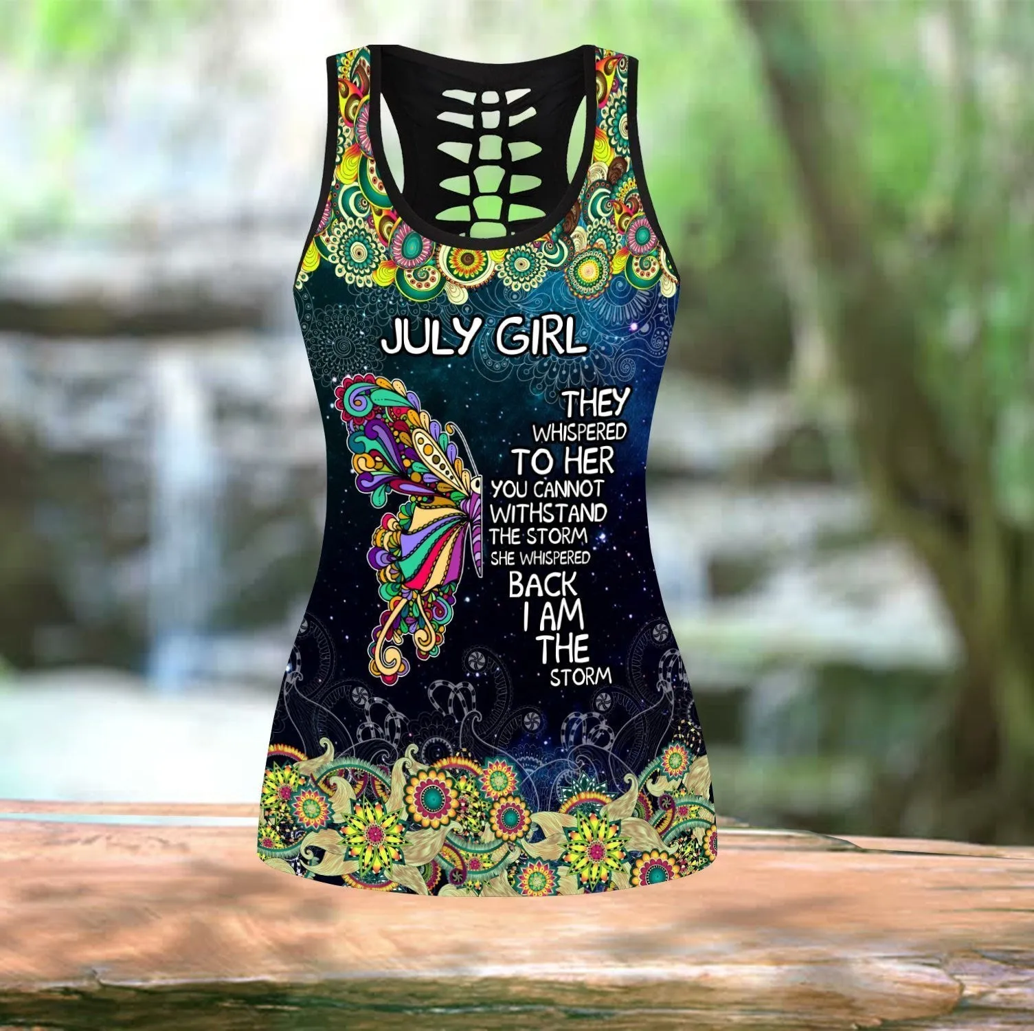 July Girl They Whispered To I Am The Storm - Christian Tank Top And Legging Sets For Women