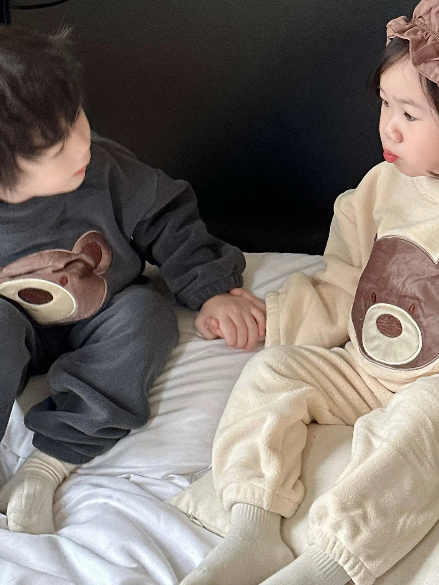 Kids Cute Teddy Warm Loungewear Outfit Set