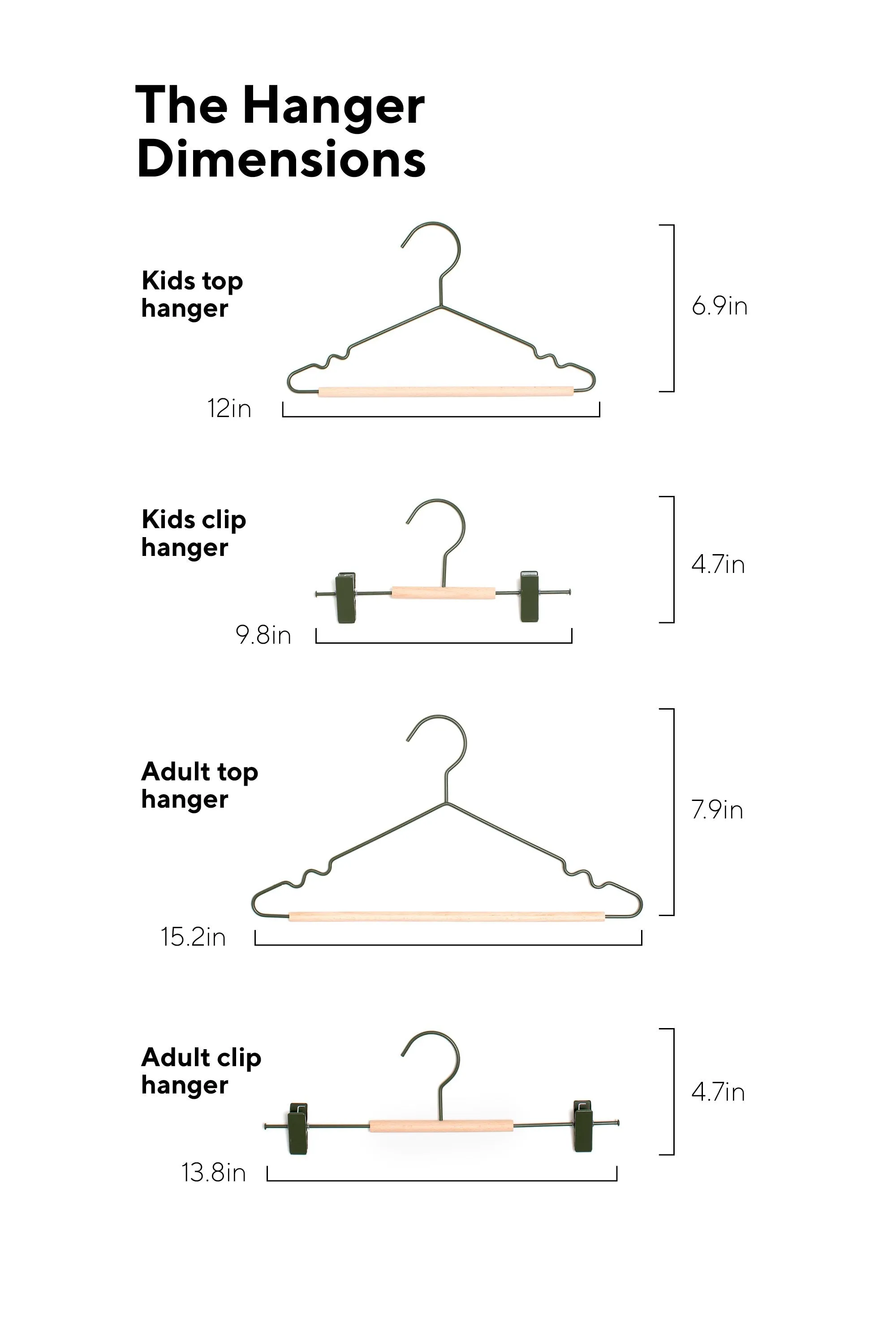 Kids Top Hangers In Olive