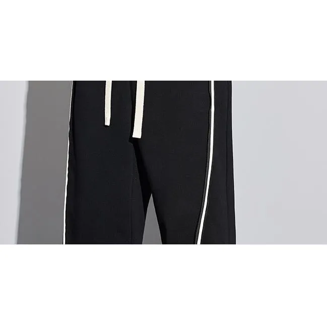 Knitted Sports Loose Fit Drawstring Tapered Sweatpant