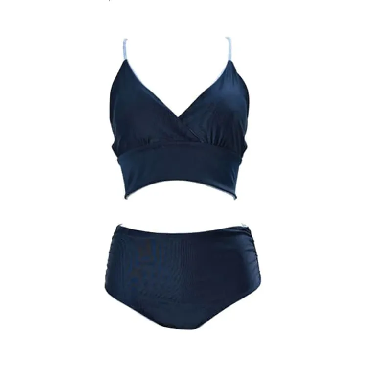 Maka-Hou Women Reversible Bikini-NAVY LEAF (Japanese Brand)