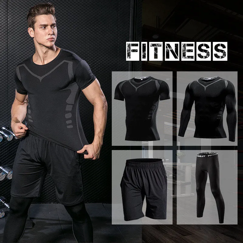 Men Running Compression Sportswear Suit Football Basketball Cycling Fitness Sport Tight Sweatshirt Clothing Set Outdoor Hoodies