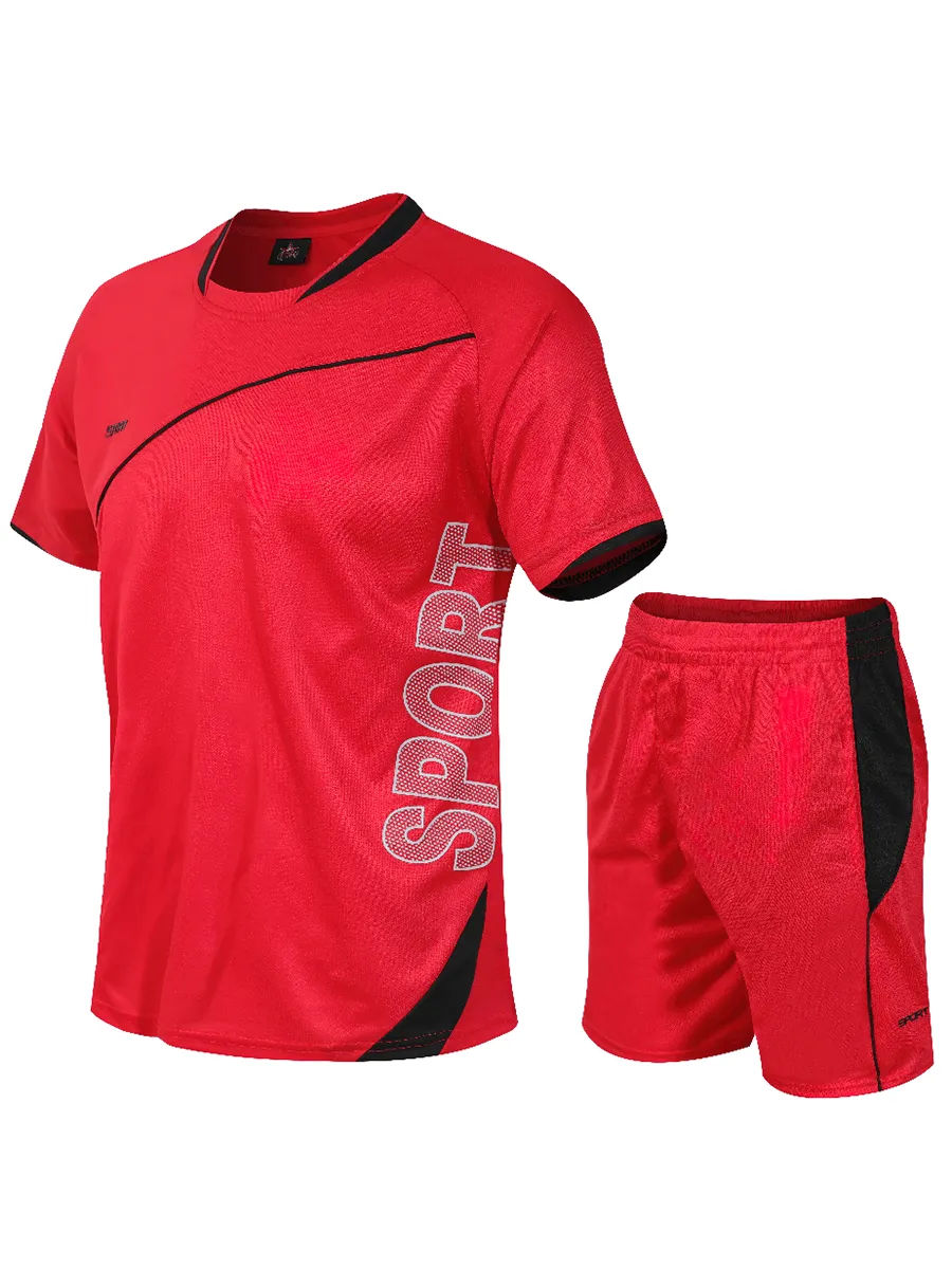 Men's Athletic Soccer Set: Neon Jersey and Shorts - SF2020