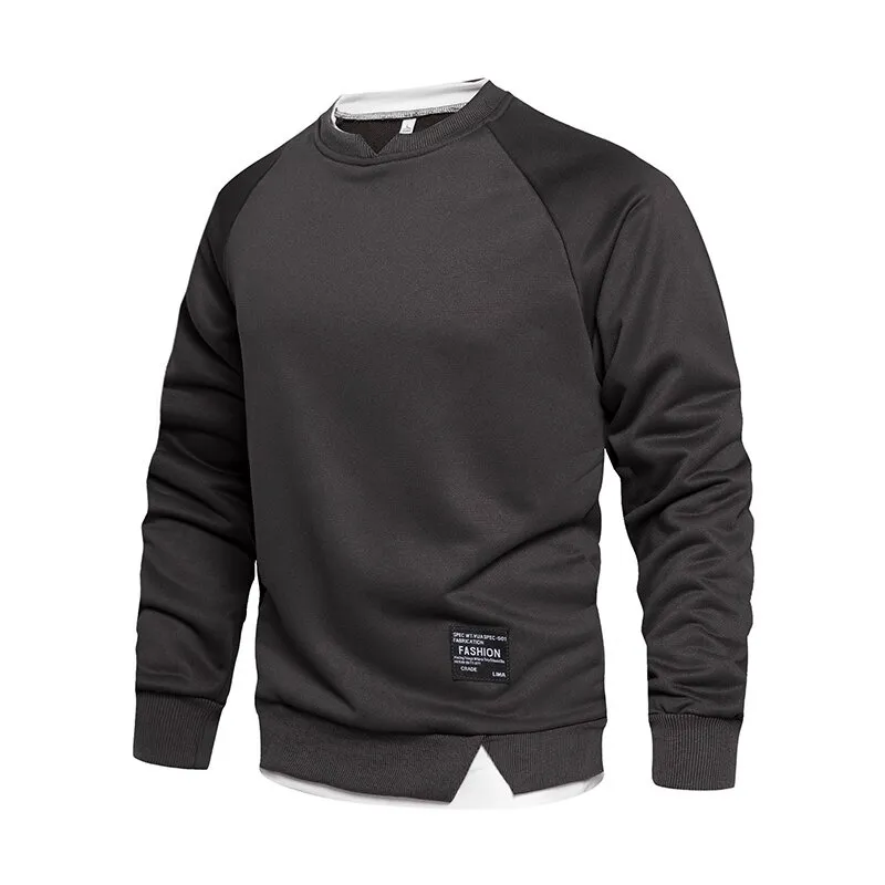 Men's Fake Two-Piece Sweatshirt / Sports Long Sleeves Solid Clothes - SF0300