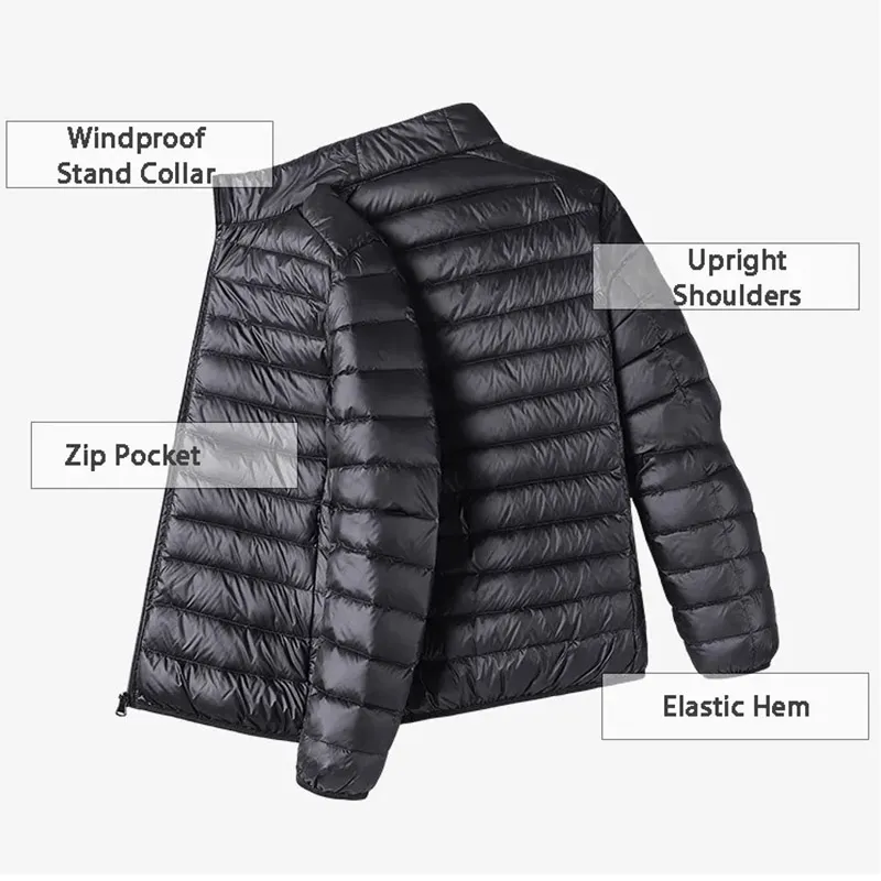 Men's Insulated Down Jacket with Stand Collar - SF1996