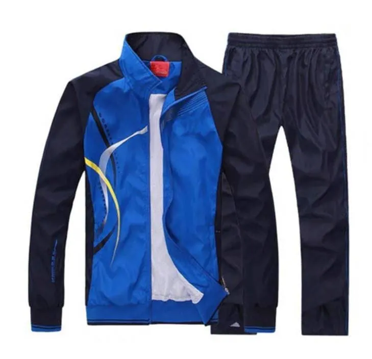 Men's Wave Print Windbreaker and Pants Set