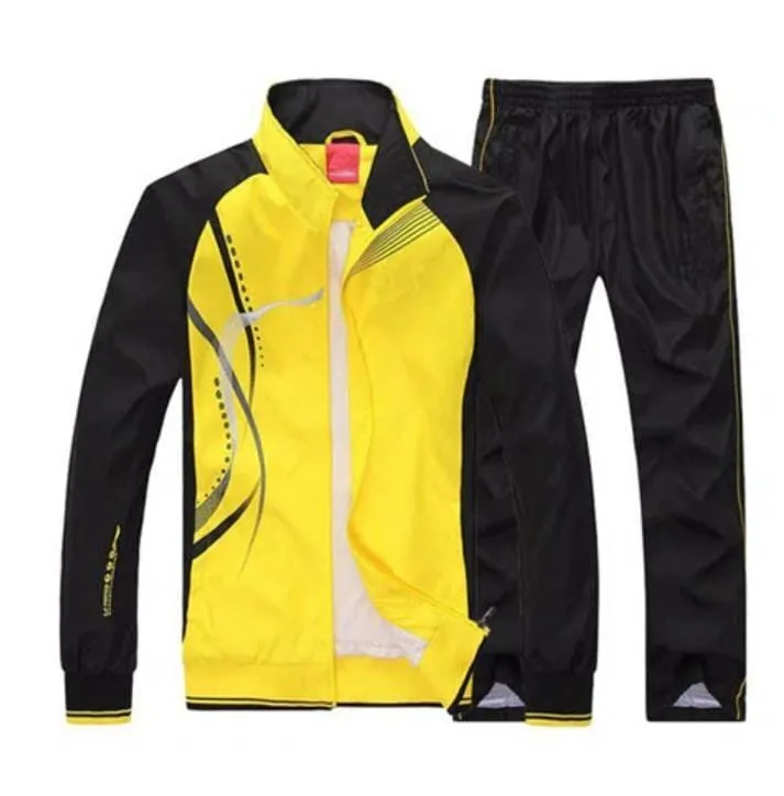 Men's Wave Print Windbreaker and Pants Set